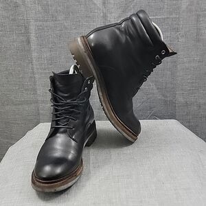 Aigle Black Leather Outdoor Lug Sole Boots Made in Portugal Rare Size 39 EU / 6